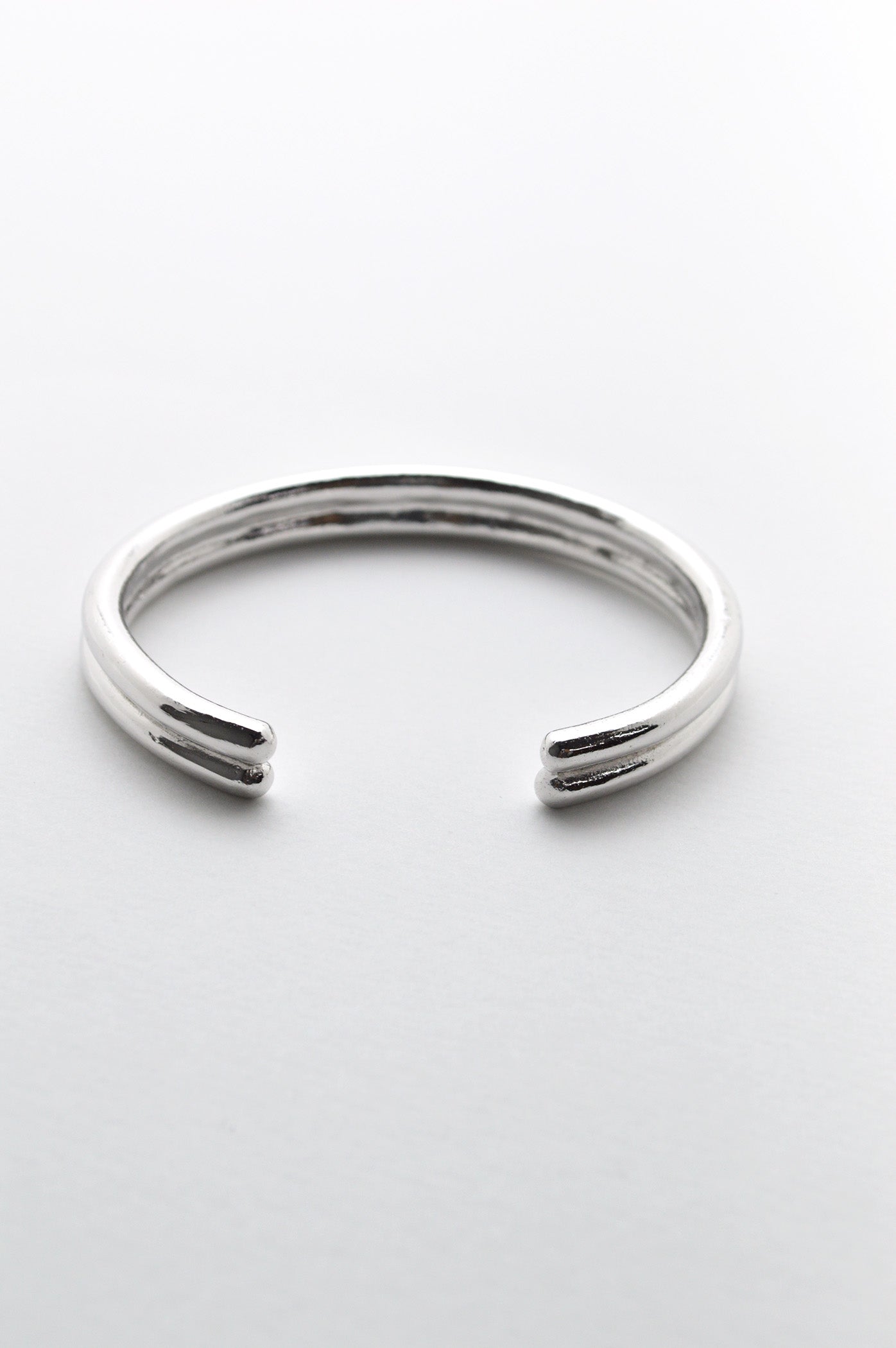 Neon Double Line Silver Bangle