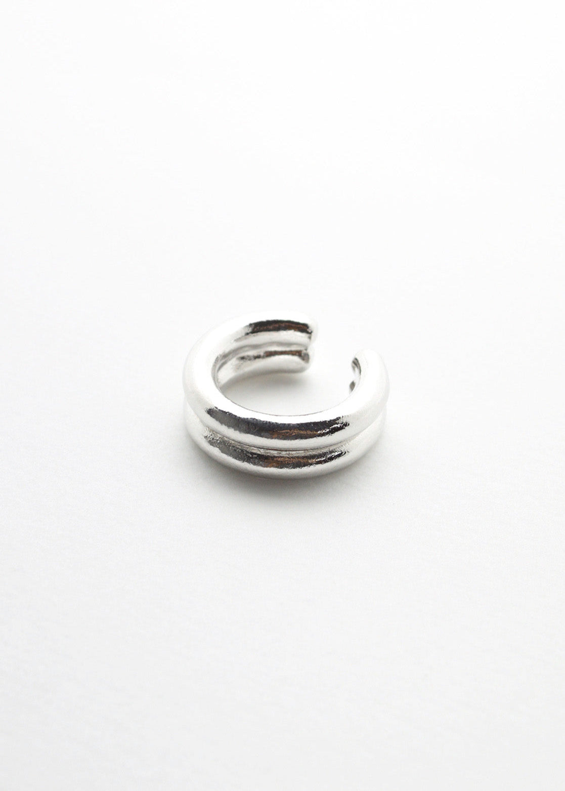 Neon Double Line Silver Ring