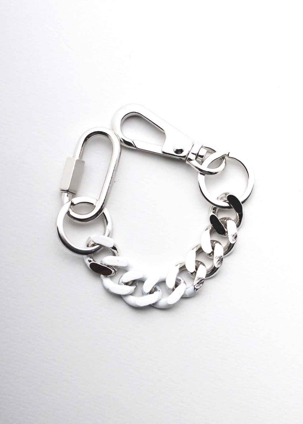 Signature Double Karabina Keychain Penki White