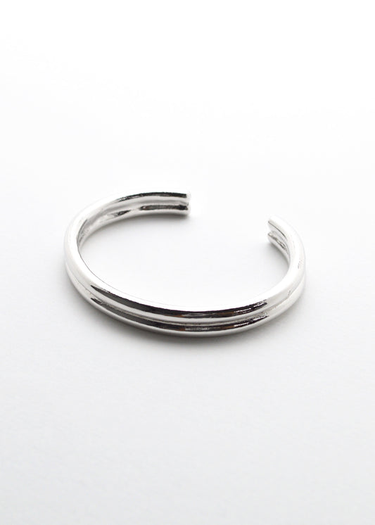 Neon Double Line Silver Bangle