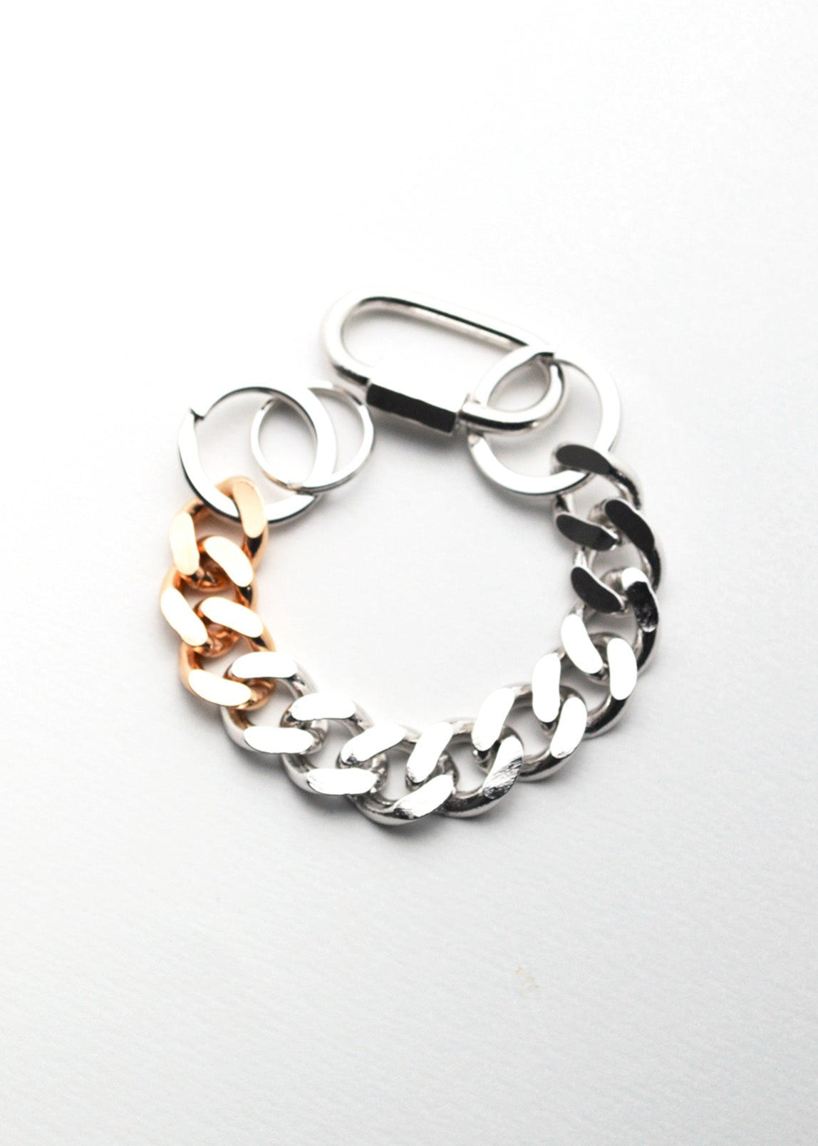 Signature Single Karabina Keychain Combination Pink Gold
