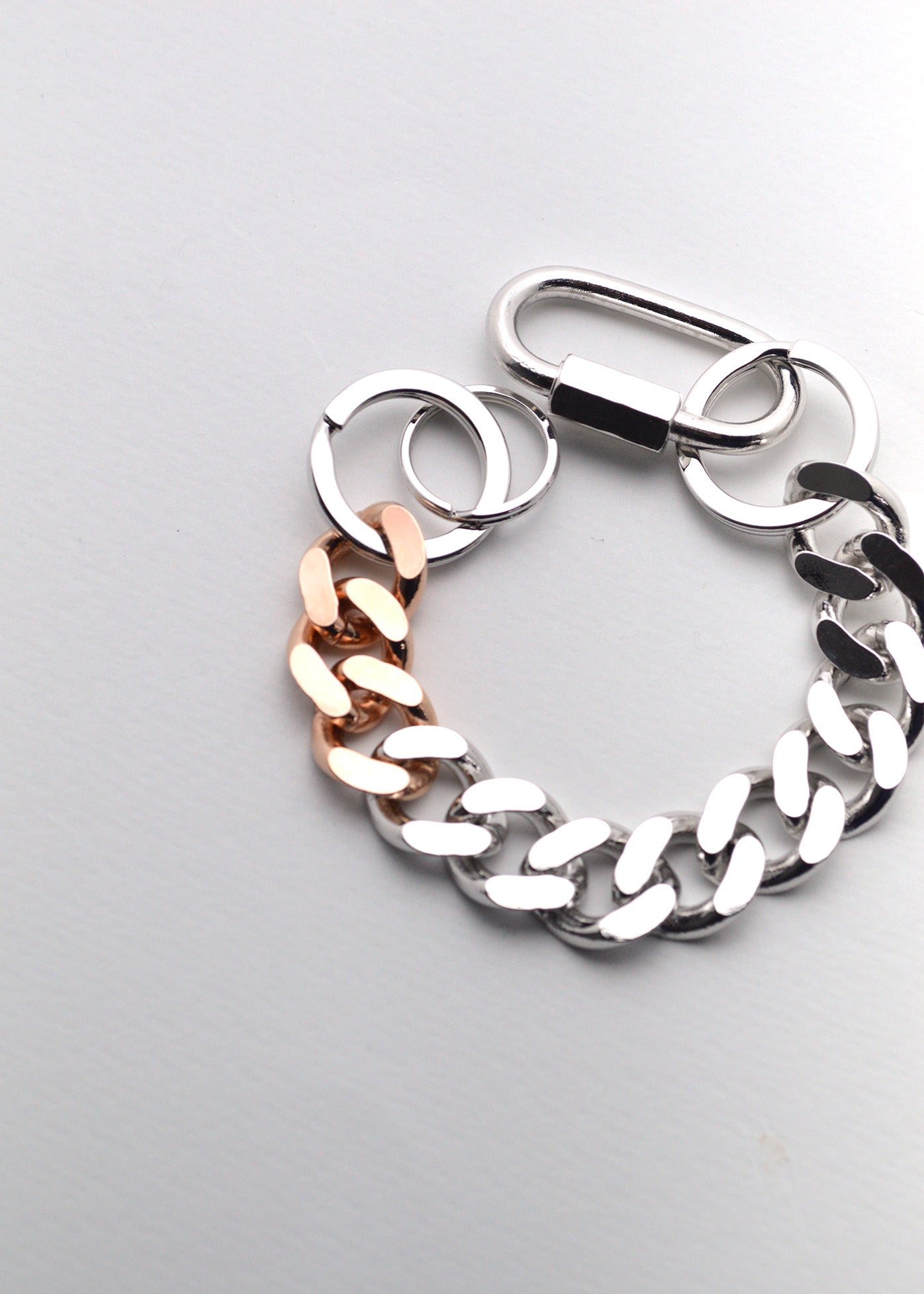 Signature Single Karabina Keychain Combination Pink Gold