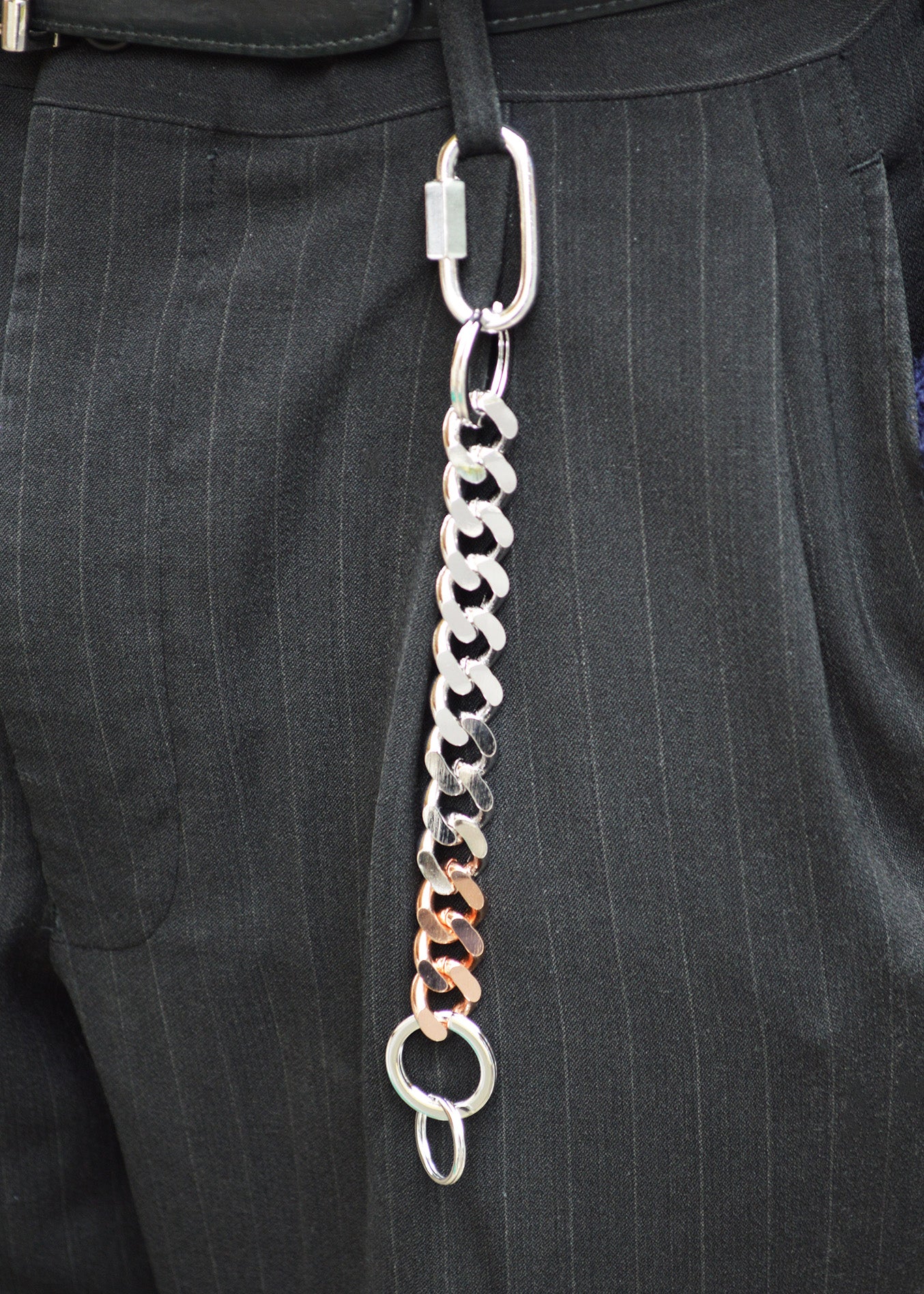Signature Single Karabina Keychain Combination Pink Gold