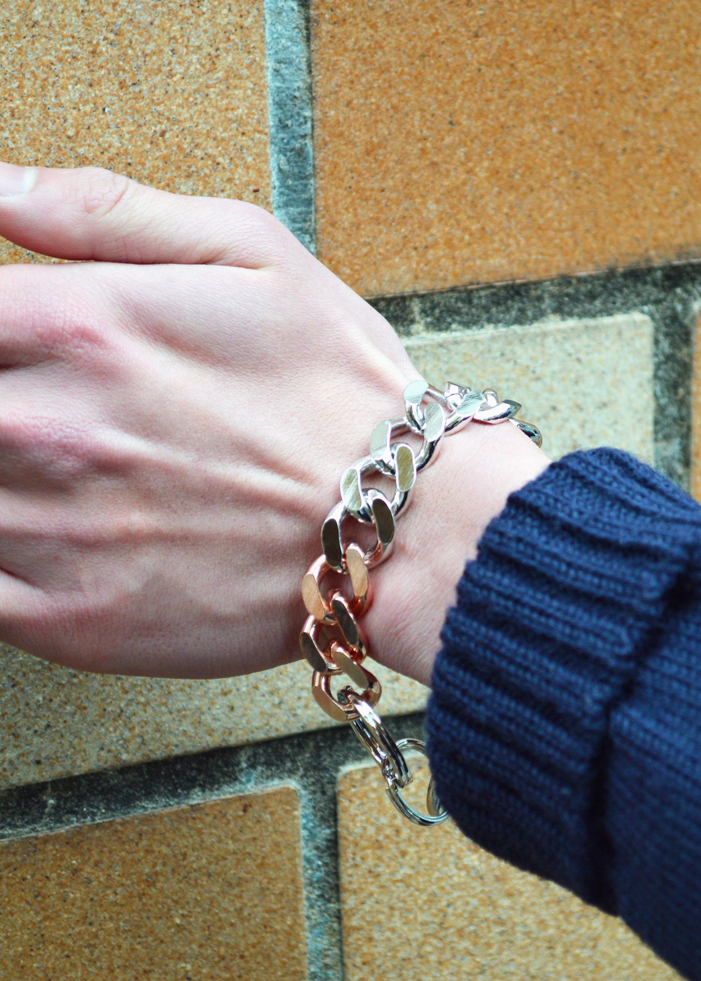 Signature Single Karabina Keychain Combination Pink Gold